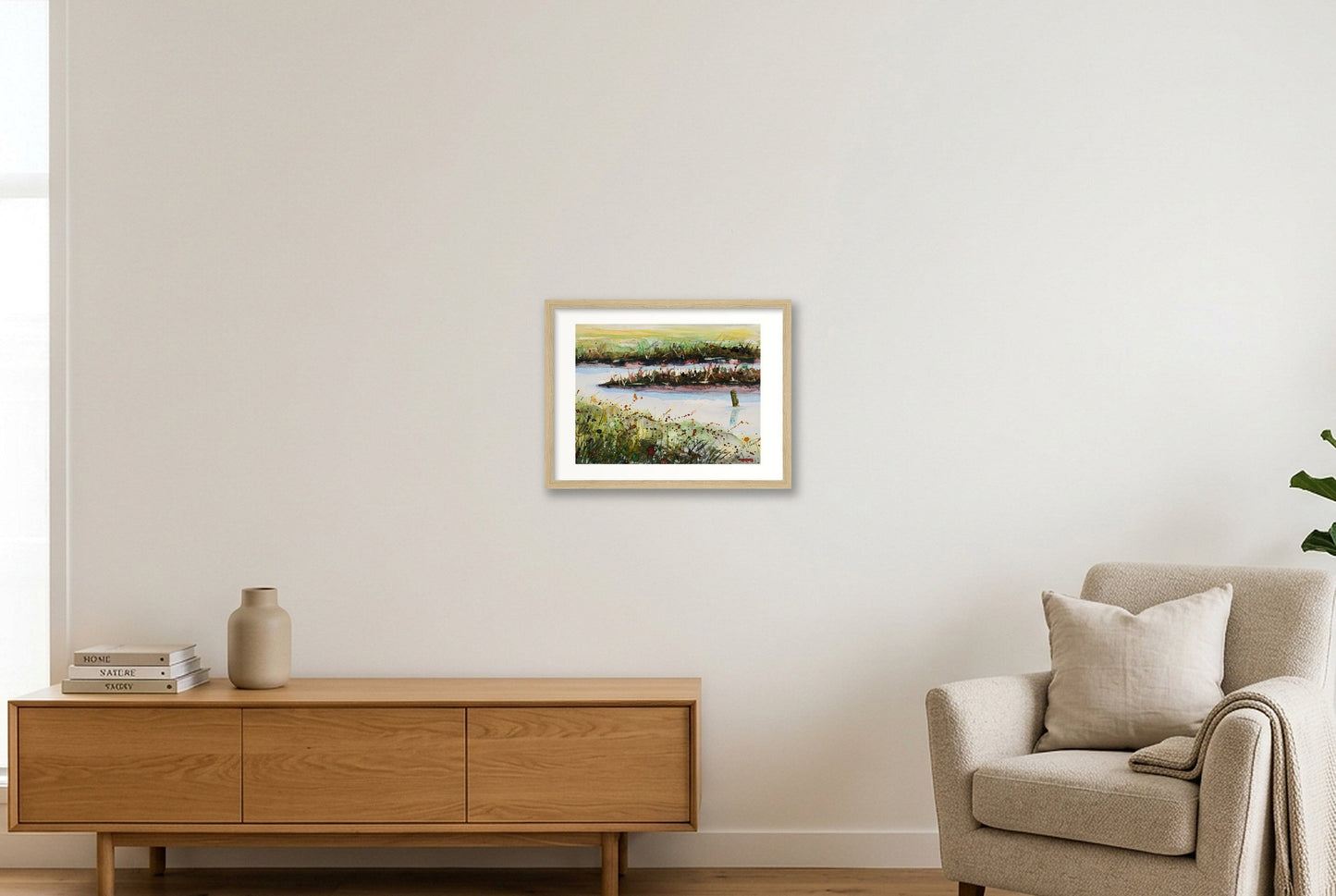 Salzwiesen-Priel — 40×30cm, 16×12" Oak Frame