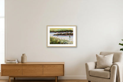 Salzwiesen-Priel — 59×42cm, 23×17" Oak Frame