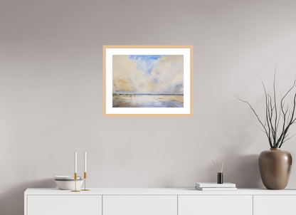 53,8 x 40 cm, Rahmen normal Ahorn natur Strandspaziergang