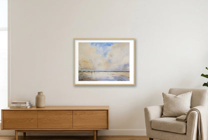 Strandspaziergang — 80×60cm, 31×24" Oak Frame
