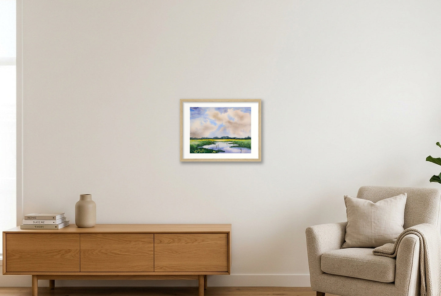 Marschenland — 40×30cm, 16×12" Oak Frame