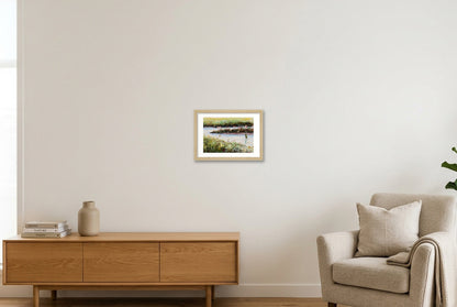 Salzwiesen-Priel — A4 (30×21cm, 12×8") Oak Frame