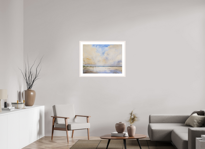 80,7 x 60 cm, Normalrahmen schmal - Passepartout - Ahorn weiß Strandspaziergang