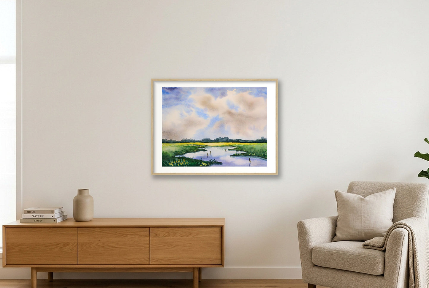Marschenland — 80×60cm, 31×24" Oak Frame