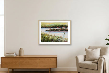 Salzwiesen-Priel — 80×60cm, 31×24" Oak Frame