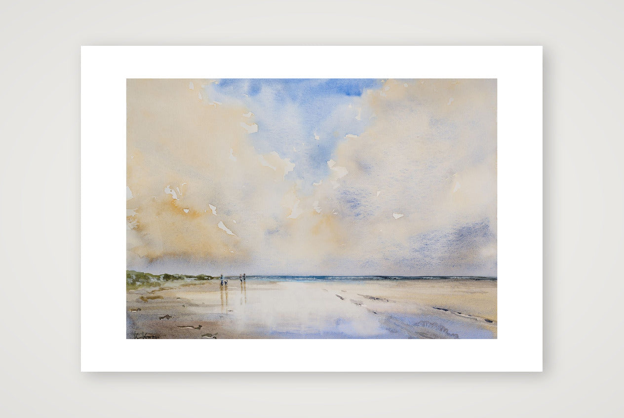 Strandspaziergang — A4 (30×21cm, 12×8") Print only