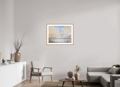 80,7 x 60 cm, Normalrahmen schmal - Passepartout - Glas matt Strandspaziergang
