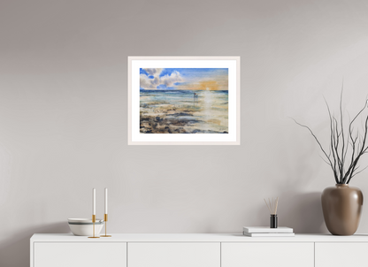53,9 x 40 cm, Normalrahmen schmal - Passepartout - Ahorn weiß Sommerwatt optimiert