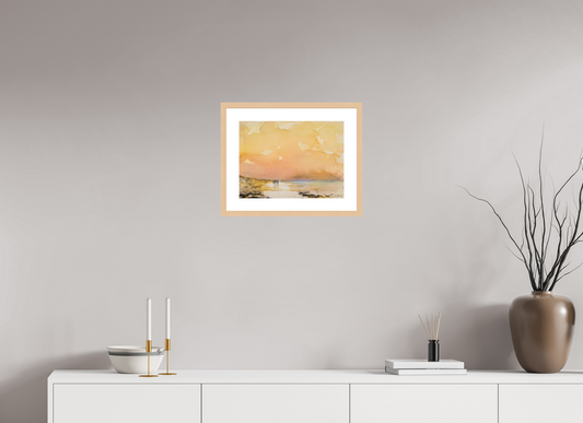 40,4 x 30 cm, Rahmen normal Ahorn natur Goldene Stunde