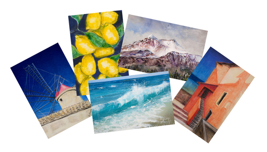 Sizilien-Set "Postkarten" – Reisejournal + fünf Kunstkarten