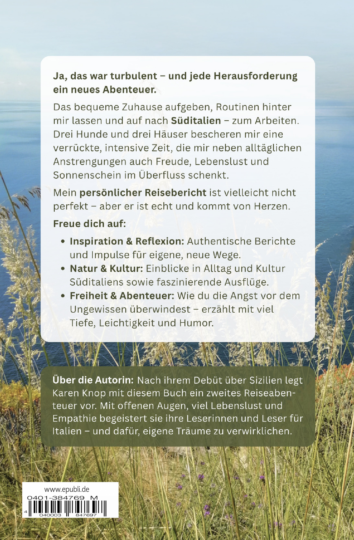 Taschenbuch: Drei turbulente Monate – Arbeiten im Cilento